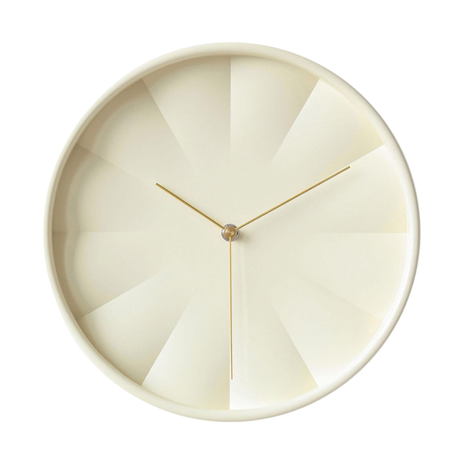 Esquirla Wall Clock Modern Minimalist Round Decorative Art Silent Movement Hanging Clock Lightweight Nordic Timepiece with Three Dimensional PP Frame Metal Hands Suitable for Living Room Beige