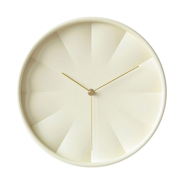 Reloj de pared moderno, reloj colgante decorativo, adorno, redondo, silencioso, de 12 pulgadas Beige