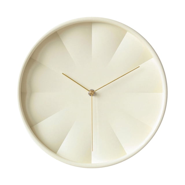 Reloj de pared redondo con adorno nórdico silencioso de 12 pulgadas, reloj colgante decorativo Beige