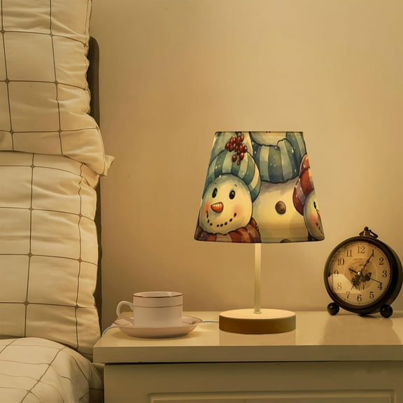 Christmas Snowmans LED Desk Lamp Table Lamp USB Bedside Nightstand Small Lamp for Bedroom Living Room Kids Room
