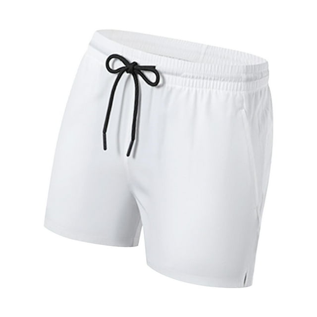 Pantalones cortos deportivos para hombre con bolsillos, holgados, para baloncesto, playa, entrenamiento, informales Blanco