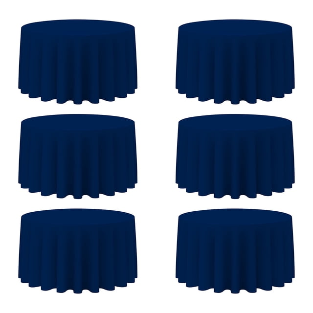 Mantel BRILLMAX, redondo, 305 cm, poliéster, 6 unidades, color azul marino
