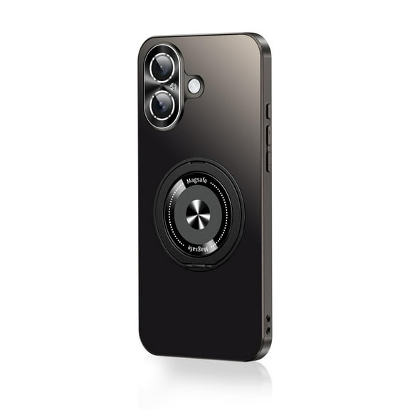 Magnetic Comaptible for iPhone 16 Plus Case with Stand, 360° Rotatable Ring Holder Kickstand Support Magnetic Car Mount Shockproof Protective Bumper Phone Case for Apple iPhone 16 Plus, Black