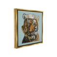 thumbnail image 4 of Stupell Industries Tiger in Tiara Portrait Animals & Insects Painting Gold Floater Framed Canvas Art Print Wall Art, 18 x 18, 4 of 10