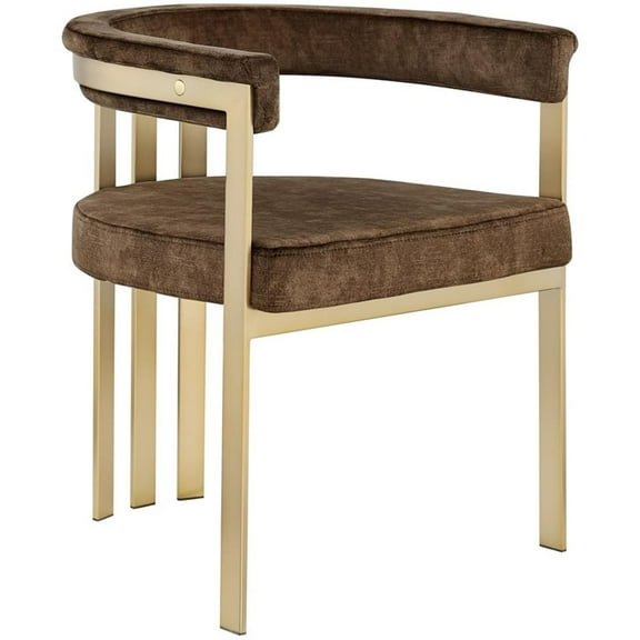 Pemberly Row Contemporary Brown Velvet Dining Chair (Set of 2)
