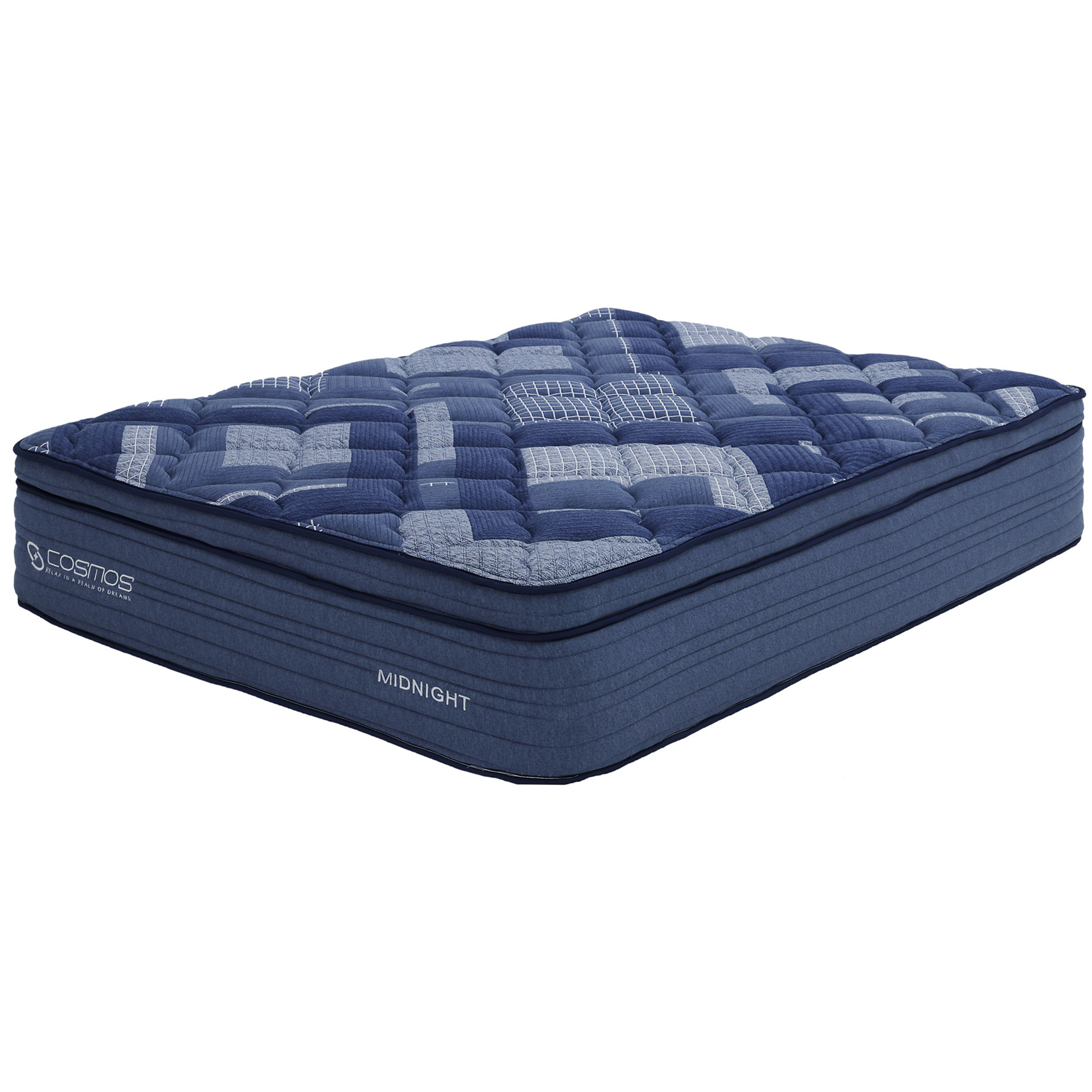 JERFIT 14 Inch King Size Pocket Coil Hybrid Mattress, Dark Blue, Memory Foam Innerspring Support, Medium Firm Feel, Rolled Compressed in a Box for Easy Setup