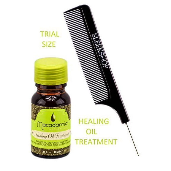Macadamia HEALING OIL TREATMENT, Therapeutic Oil for ALL HAIR TYPES (w/ COMB) - 0.34 oz / 10 ml - TRIAL SIZE