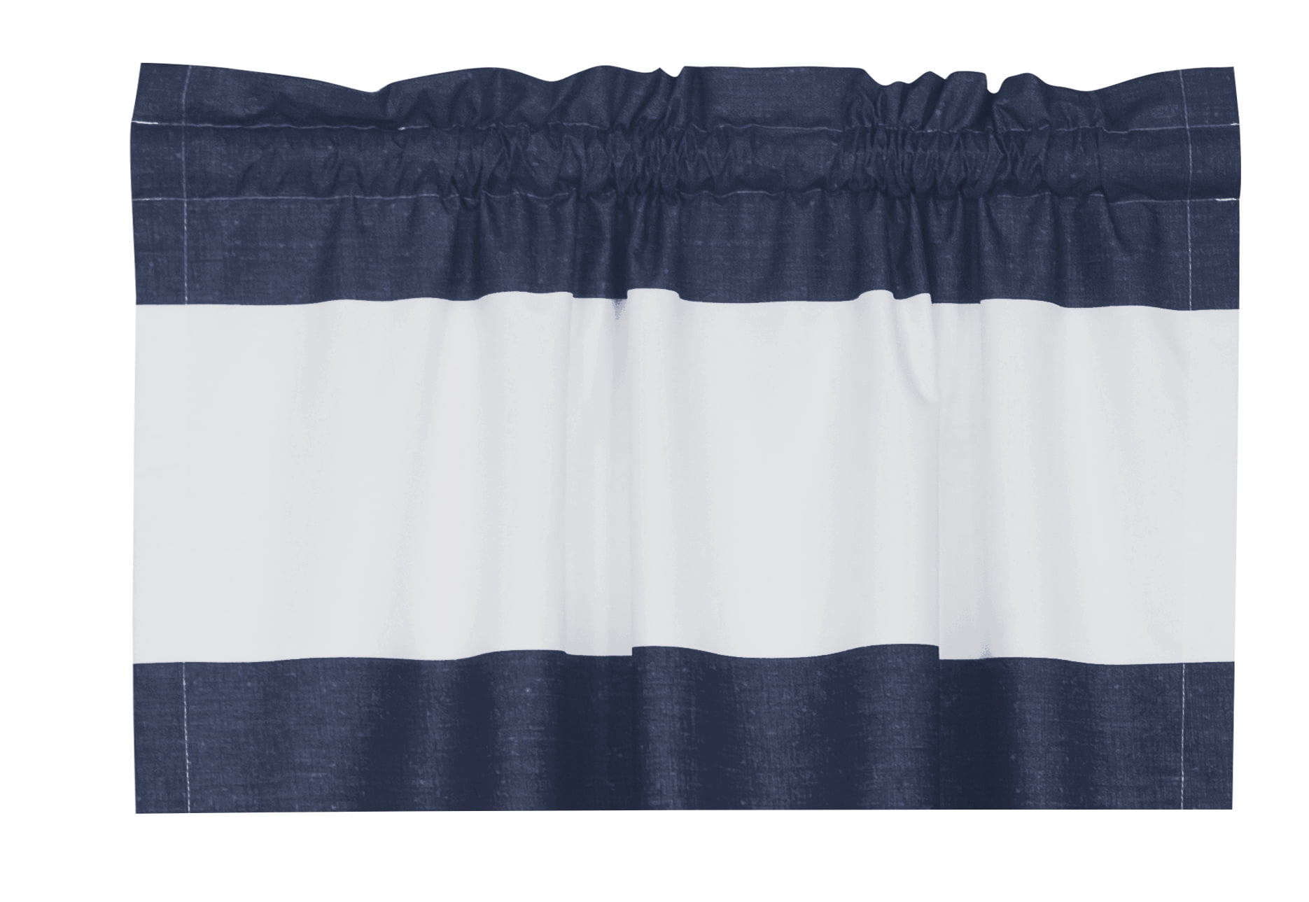 Your Zone Cabana Stripe Room-Darkening Curtain Panel Pair, Set of 2, Navy Blue, 30 in W x 84 in L