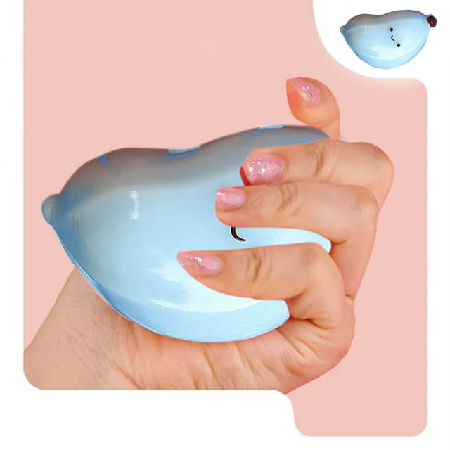 Puntoco Adorable juguete de plátano para aliviar el estrés y el juego sensorial. Espuma elástica suave ideal para todas las edades. Diseño compacto y portátil con expresión linda.