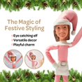 thumbnail image 4 of Party Monkeys Bend And Pose Pink Timeless Holiday Charm Martha Elf Adorno De 35 Cm - Decoración De Elfo De Navidad Rosa Hecha A Mano Para Estante De Repisa De Árbol Y Decoración De Fiesta Navideña, 4 of 5