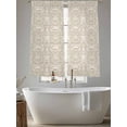 thumbnail image 6 of Sheer Curtains 63 Inches Long, Beige Damask Light Filtering Window Curtains for Living Room, Vintage Country Scroll Floral Patterned Rod Pocket Voile Sheer Curtain Drapes, 52"W x 63"L, 2 Panels, 6 of 8