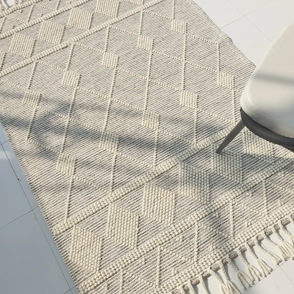 Natural Color Handmade Ramsha Woven Rug - SRN 017