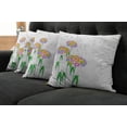 thumbnail image 2 of Ambesonne Floral Throw Pillow Cover 4 Pack, Colorful Daisies Art, 18", Multicolor, 2 of 6