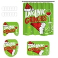 thumbnail image 2 of Oferta navideña: juego de decoración de baño de 4 piezas de Grinch: juego de baño de Grinch con estampado de muñeco de nieve, en liquidación, con tapete de baño y cortina de ducha para un estilo navid, 2 of 3