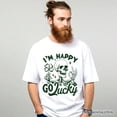 thumbnail image 5 of Happy Go Lucky Clover Skeleton St Patrick&rsquo;s Day T-Shirt, Green Shamrock Vintage Tee, 5 of 6