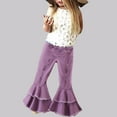 thumbnail image 2 of Ketyyh-chn99 Girls' Flare Jeans Toddler Girl's Cute Bow High Waisted Baggy Jeans Y2k Wide Leg Denim Pants Size for 3-4 Years,Purple, 2 of 9
