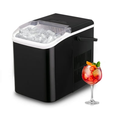 Countertop Ice Maker,Portable ice maker,26lbs in 24Hrs, Self-Cleaning Portable Ice Machine with Ice Scoop and Basket, 2 Sizes of Bullet Ice for Home Kitchen Office