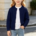 thumbnail image 3 of Auroural Girls Cardigan Sweaters Size 10-12 Girls' Fall and Winter Knitted Cardigan Sweater Solid Color Casual Sweater Coat 2-13Years, 3 of 9
