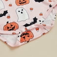 thumbnail image 4 of Baby Girls Halloween Outfits Pumpkin Long Sleeve Romper Bodysuit and Corduroy Suspender Skirt Overall Dress Set Newborn Fall Clothes, 4 of 8