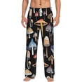 thumbnail image 2 of Lsque Mushrooms and Autumn Leaves Print Men's Pajama Pants, Lounge Pant - Comfortable Home Wear,Elastic Waistband, Stylish Design-Small, 2 of 9
