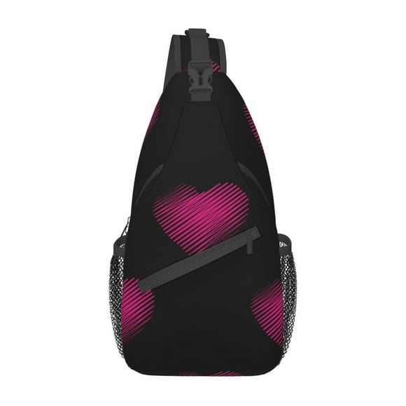 ZICANCN Romance Hearts Love Crossbody Sling Bag for Men Women - Casual Shoulder Backpacks for Travel Sport Climbing Runners Daypack