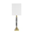 thumbnail image 4 of A&B Home Table Lamp with Diamond-Shaped Marble Base - 25.5" x 8" x 15" - Black/Gold/White, 4 of 5