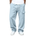 thumbnail image 5 of ZUBMGKTE Men's Baggy Fleece Cargo Sweatpants Loose Casual Jogger Pants Open Bottom Sweatpants for Athletic Workout with Pockets, 5 of 8