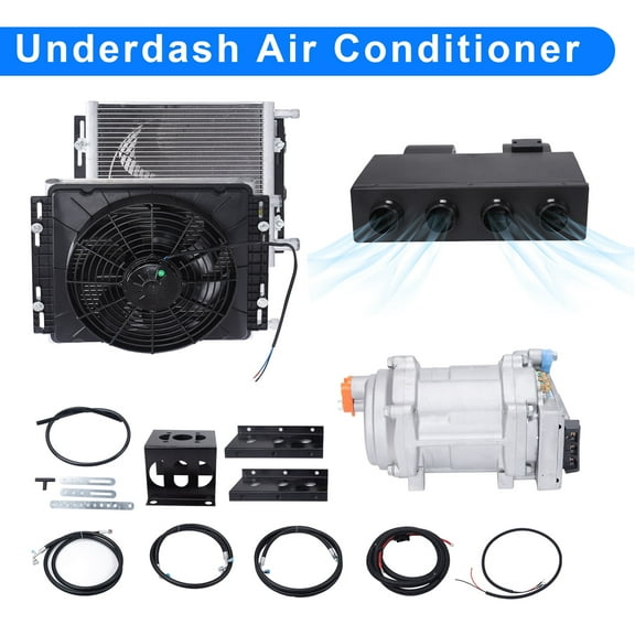 12V Air Conditioner Car Electric Underdash Cooling A/C Unit Compressor Universal