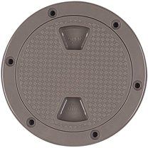 SEAFLO Marine Circular Non-Slip Screw Out Deck Plate Inspection Access Hatch 4"/6"/8" White/Black/Tan (6", TAN)