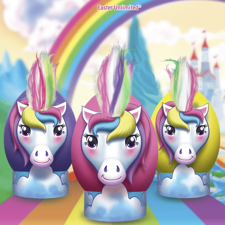 Unicorn Easter Egg Decorating Kit - Magic Egg Coloring Set With Faces