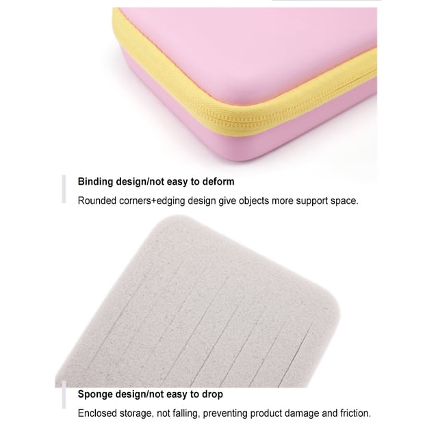 Portable Zipper Closure Guitar Pick Storage Bag Waterproof Plectrum Carrying Case Large Organizer Carrying Case Musical Instrument Pink Full Mesh