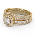 thumbnail image 3 of AFFY Halo Solitaire Cluster Bridal Set Ring for Women, IGI Certified 1.00 Carat (Ctw) Lab Grown Diamond Engagement Wedding Ring 14K Solid Yellow Gold F-G, VS-SI Quality Ring Size-7.5, 3 of 6