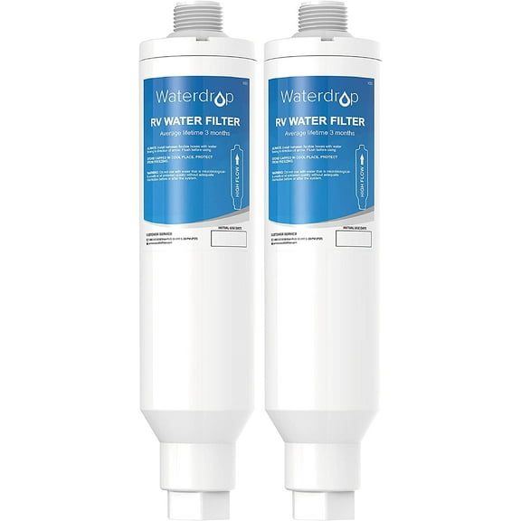 Waterdrop White, 11.18" x 5.23" x 3.3", Marine Inline Water Filter for RV Water System Pack of 2