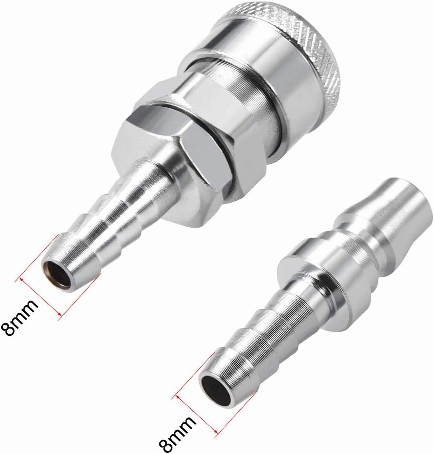 MKEUDQ-Quick Disconnect Set, 8mm Barb Hose, Air Compressor Hose Fitting, 4 Set