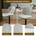thumbnail image 5 of Hawsaiy Modern Bar Stools Set of 1, Adjustable Faux Leather Upholstered Swivel Bar Stools, Counter Height Bar Chairs with Back for Kitchen Island, Light Gray, 5 of 10