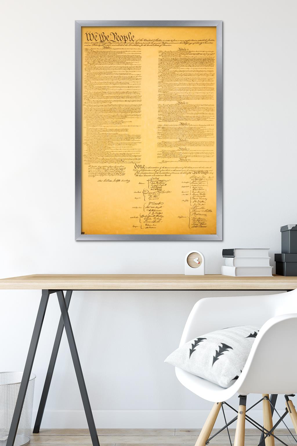 The Constitution Wall Poster, 22.375" x 34", Framed