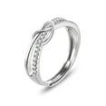 thumbnail image 7 of Lancharmed Womens Rings White Gold Plated Rings Twisted Zirconia Openings Adjustable Thumb Valentines Day Gifts for Her, 7 of 7