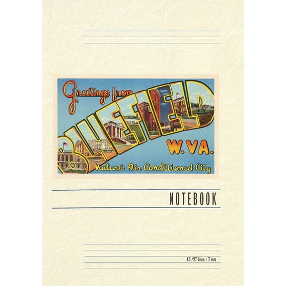 Vintage Lined Notebook Greetings from Bluefield, West Virginia, (Paperback)