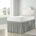 thumbnail image 2 of Dorm Bed Skirt - 100% Microfiber College Dorm Bed Skirt Light Grey Solid, 32" Drop Twin XL Size, 2 of 5