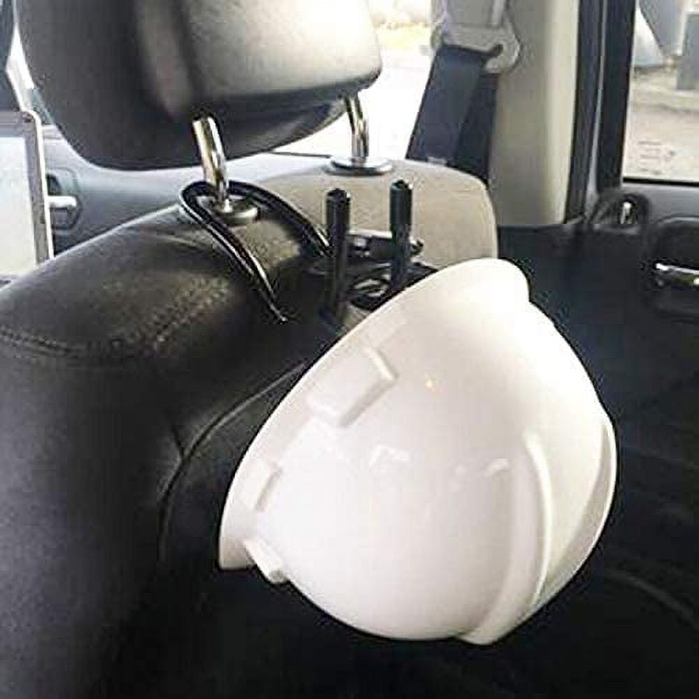 Flexible Over The Seat Hard Hat Rack Holder Hard hat Accessory for Vehicle  Truck Car - Adjustable Headrest Hooks - Portable Hard Hat Hanger - 2 Pack -  No Hard Hat 