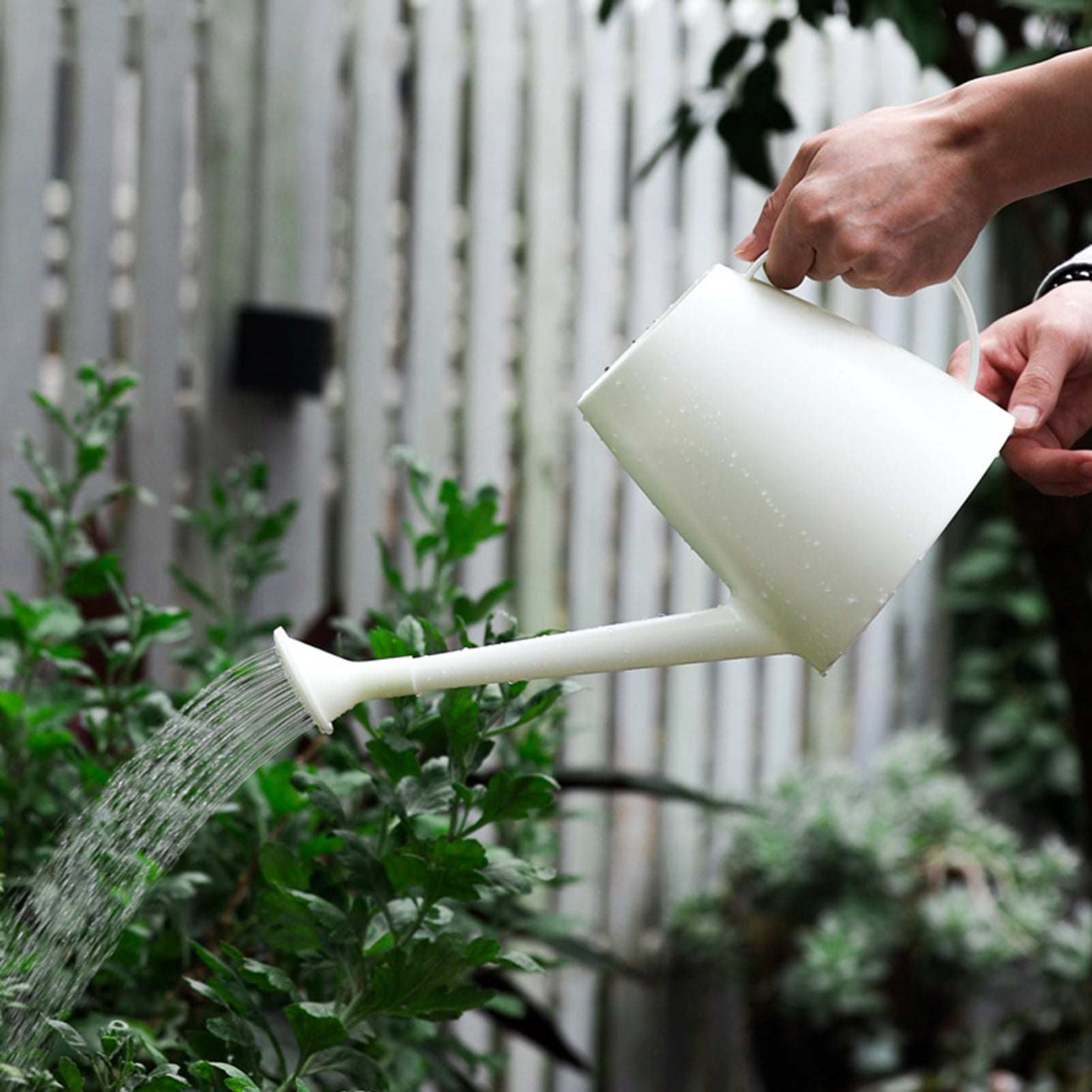 Hyasfey 1.8L Watering Can with Long Spout Garden Jug with Sprinkler Rose Lightweight Plastic Watering Can for Houseplants Outdoor Plants