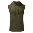 thumbnail image 3 of Mens Shirts Summer Sleeveless Solid Color Drawstring Casual Tank Hort Sleeve Hooded Blouse, 3 of 3