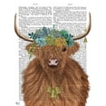thumbnail image 2 of Fab Funky 15x18 Gold Ornate Wood Framed with Double Matting Museum Art Print Titled - Highland Cow Bohemian 1 Book Print, 2 of 4