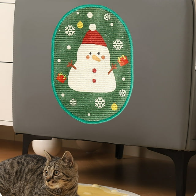 Rascador Navideño para Gatos | Árbol de Sisal Vertical para Pegar En La Pared | Tela | Verde | 48 X 35 X 0,8 Cm | 200 G