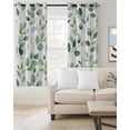 thumbnail image 2 of Elegant Eucalyptus Blackout Curtains for Bedroom/Living Room, Thermal Insulated Kitchen Curtains, Monochrome Leaves Chic Botanical Grommet Darkening Window Treatment Drapes 52"x63"x2, 2 of 8