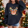 thumbnail image 2 of Lorytime Christmas Kids Hoodies for Boys Unisex Reindeer Snowflakes Sweatshirt Long Sleeve Pullover Drop Shoulder Tops, 2 of 4