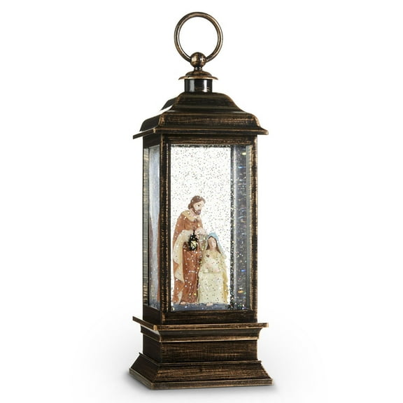 RAZ Imports Holy Family Lighted Water Lantern, 11 inches