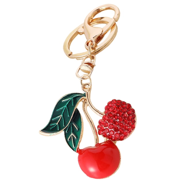 FUTUREORYY Llavero Con Cereza Esmaltada Y Detalles De Para Decorar Y Llaves