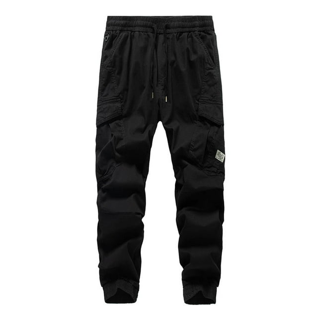 EHQJNJ Sweatpants for Men Open Bottom Men Cargo Pants Casual Ankle Pants Retro Loose Breathable Drawstring Elastic Pants Jogger Sweatpants Men Heavy Sweatpants for Men
