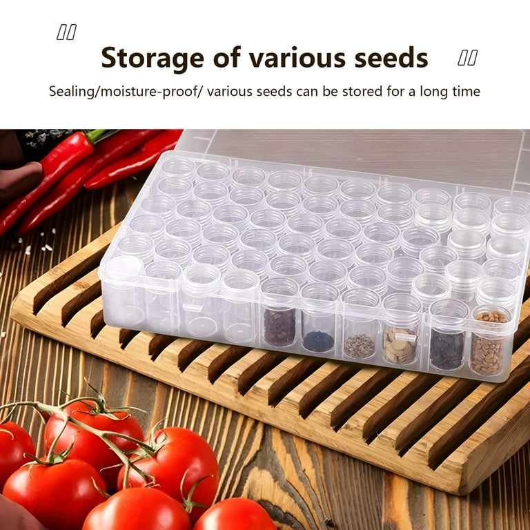 Yesfashion Transparent Seed Storage Box With Label Stickers 60 Slots Seed  Container Organizer for Flower Vegetable Seeds 